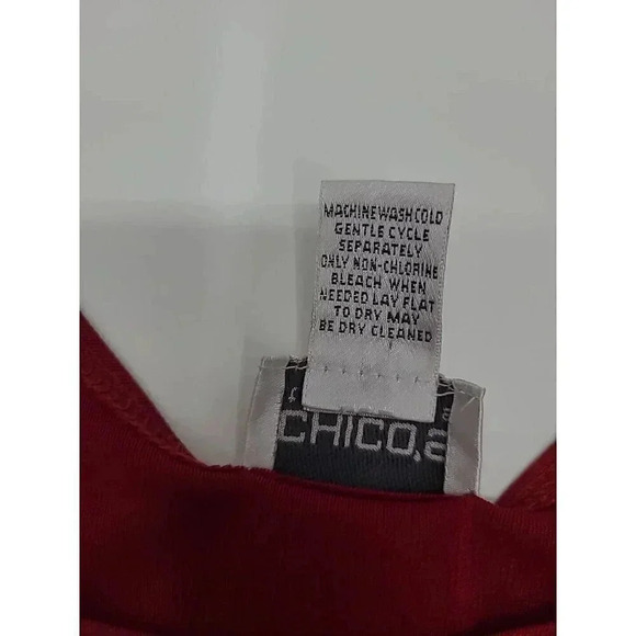 Chico's Travelers Foil Tank Top Women's Size Large Red Shimmer - Picture 5 of 6